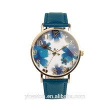 Nouvelle montre de mode fleurs de luxe imprimées montre de genève femmes montre à quartz décontractée élégante populaire dames robe montre-bracelet